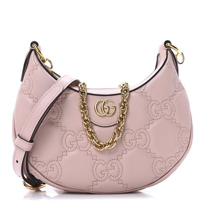 Gucci Calfskin GG Matelasse Mini Hobo Shoulder Bag Perfect Pink Natural 1 of 10