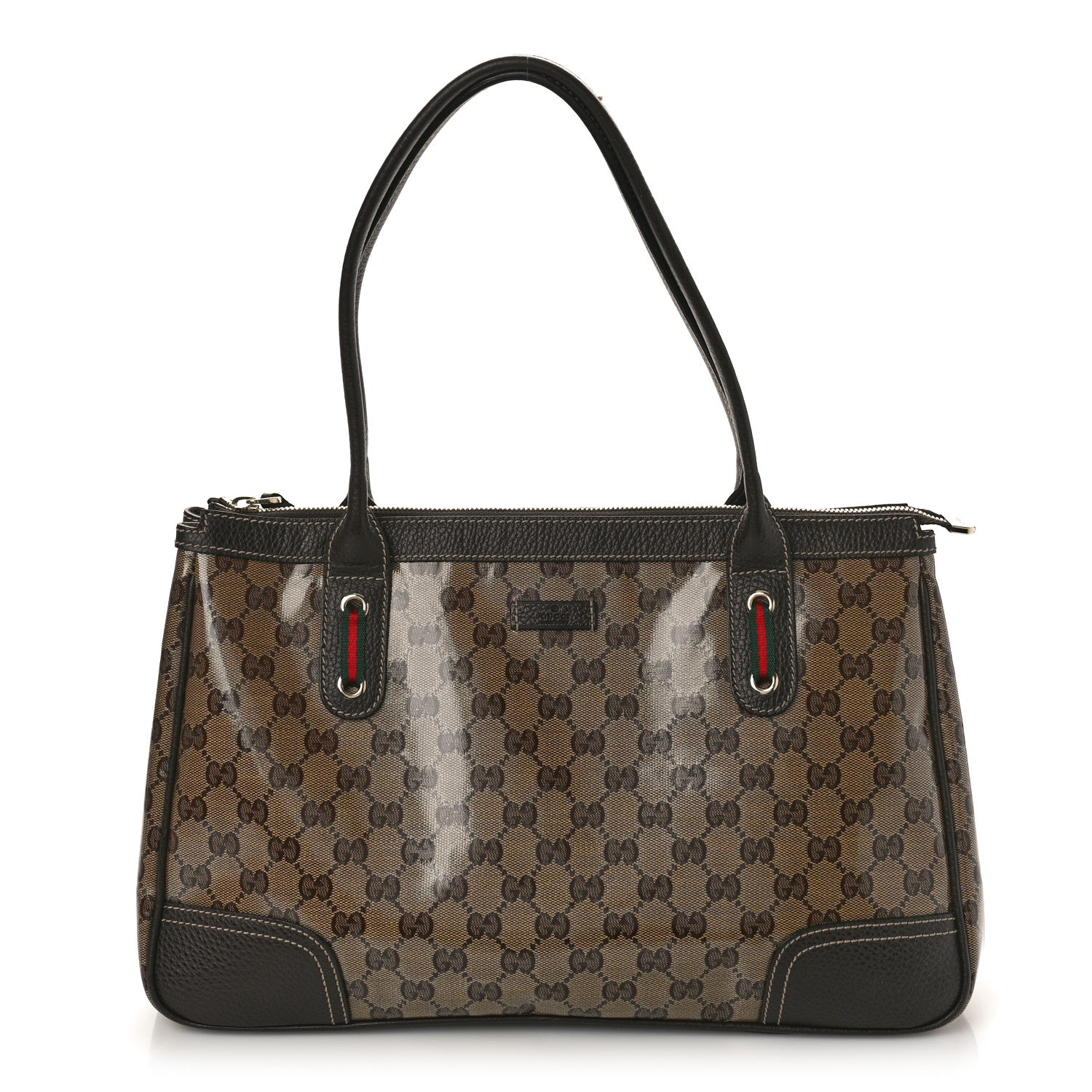 Gucci Crystal Monogram Medium Princy Tote Dark Brown 1 of 10