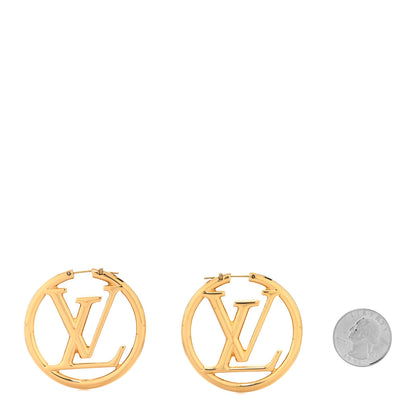 Louis Vuitton Metal Louise Hoop Earrings Gold 2 of 4