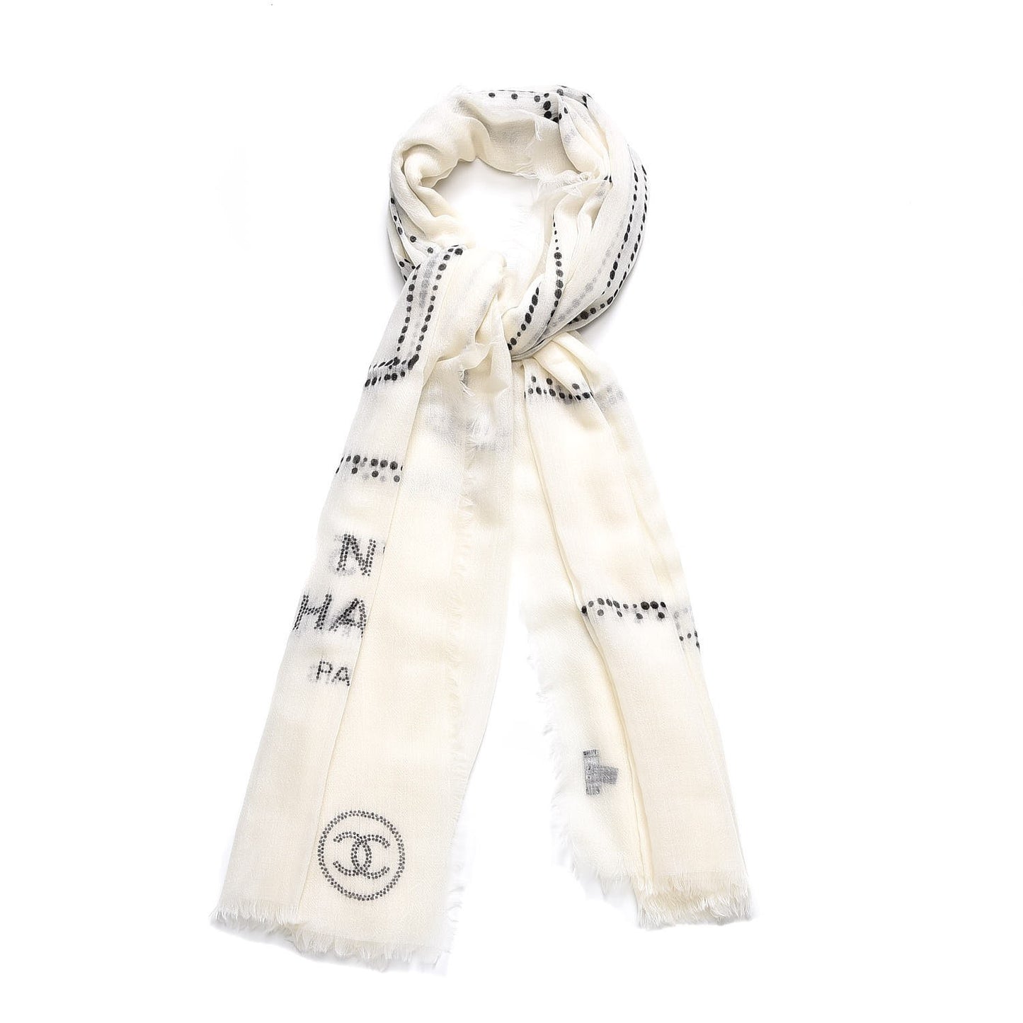 Cashmere CC Scarf White