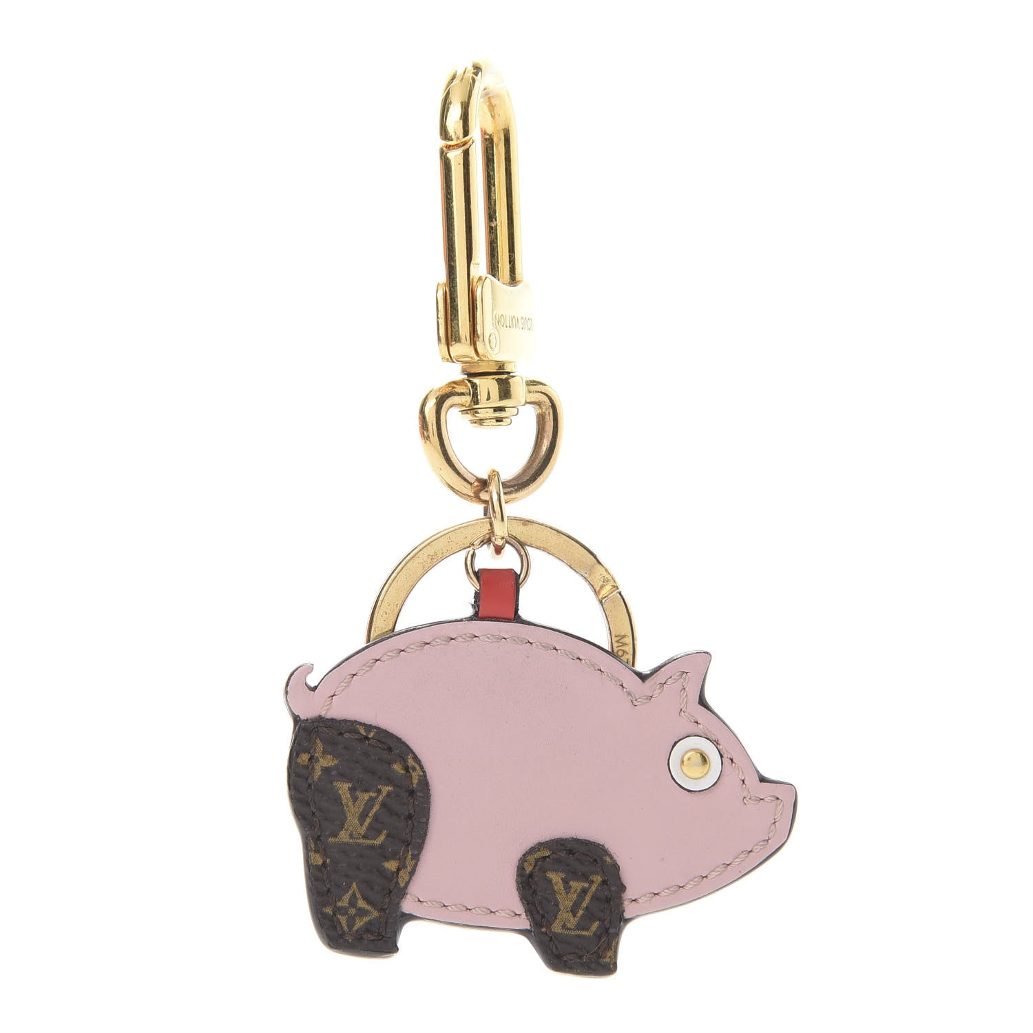 Louis Vuitton Calfskin Superstition Pig Bag Charm Key Holder Rose 1 of 5