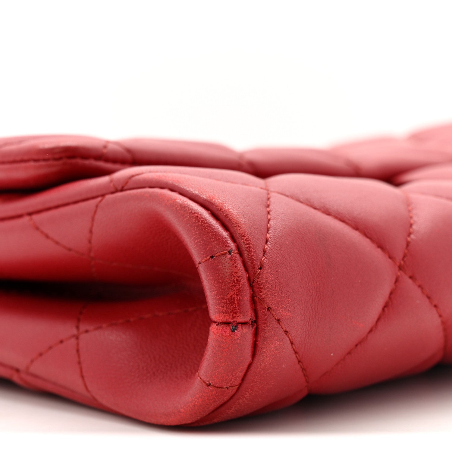 Chanel Lambskin Quilted Clutch With Chain Flap Red 9 of 13