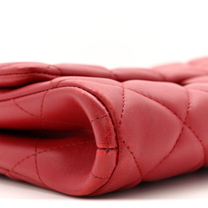 Chanel Lambskin Quilted Clutch With Chain Flap Red 9 of 13