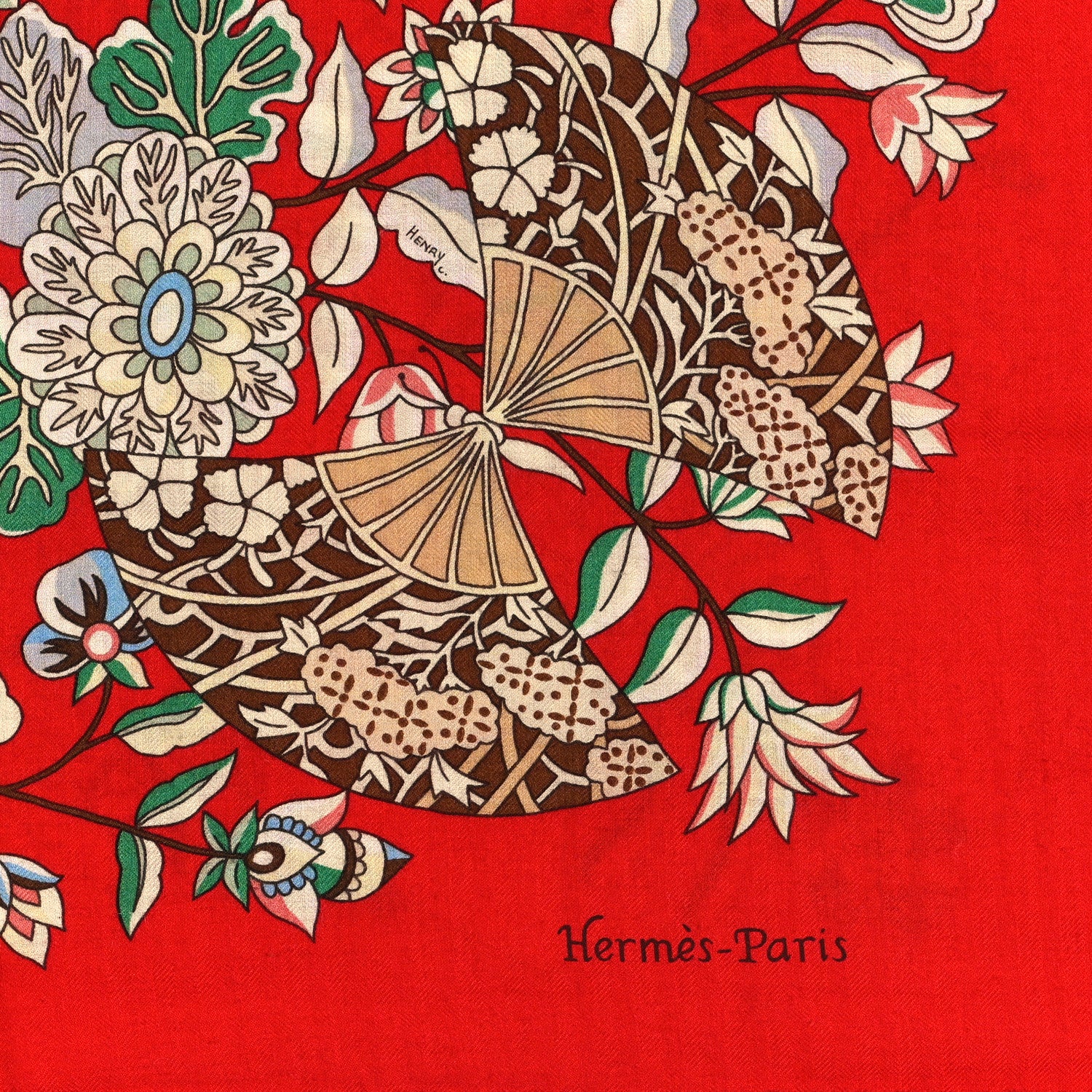 Hermes Cashmere Silk Fleurs et Papillons de Tissus Shawl 140 2 of 5