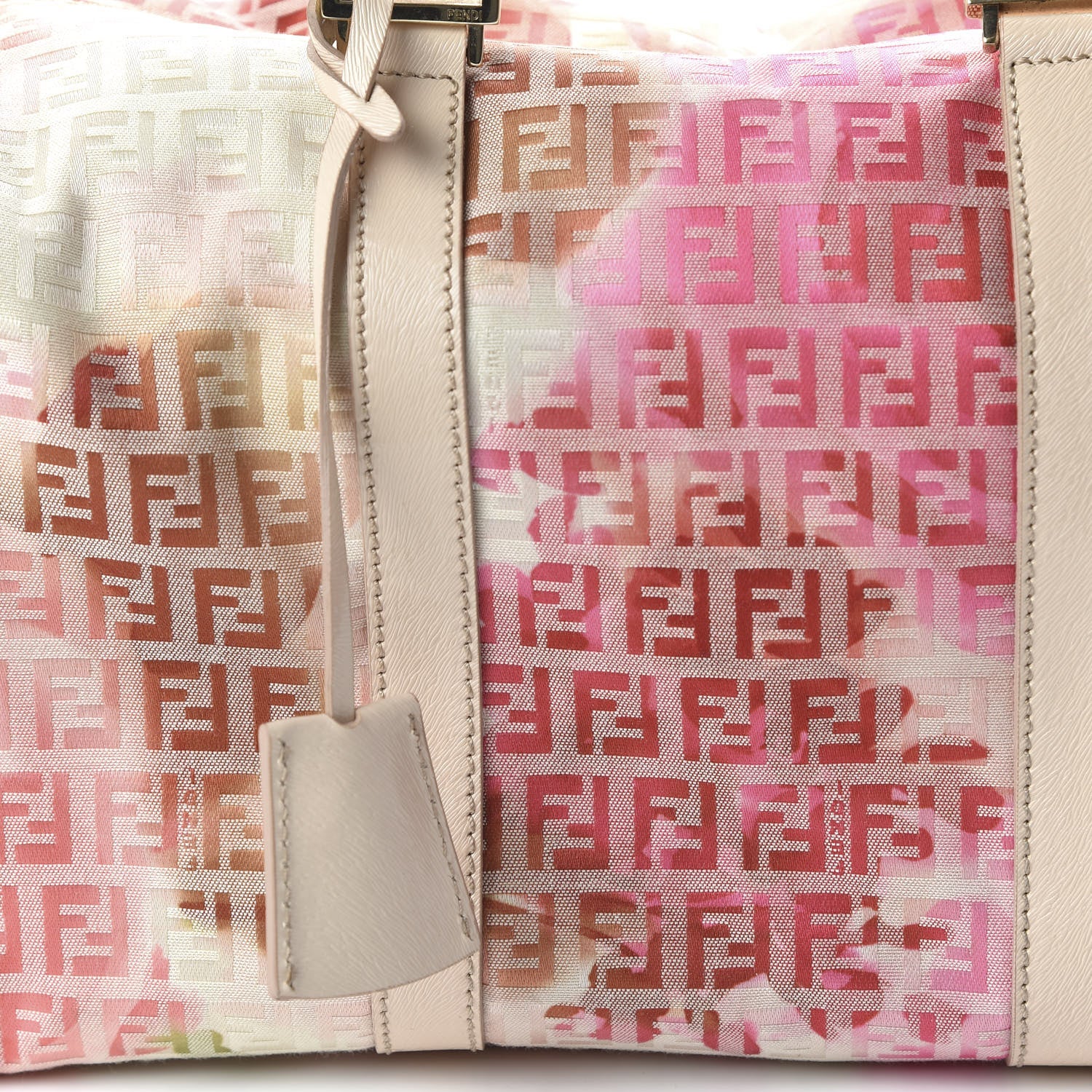 Fendi Patent Zucchino Vitello Floral Forever Boston White Multicolor Crema 9 of 9