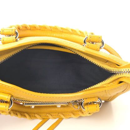 Balenciaga Chevre Silver Metallic Edge Hardware Nano City Jaune Epi 4 of 5
