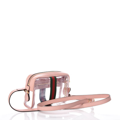 Gucci Vinyl Web Mini Ophidia Transparent Shoulder Bag Perfect Pink 3 of 9