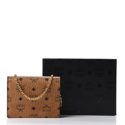 MCM Visetos Original Mini Chain Wallet Cognac 9 of 9