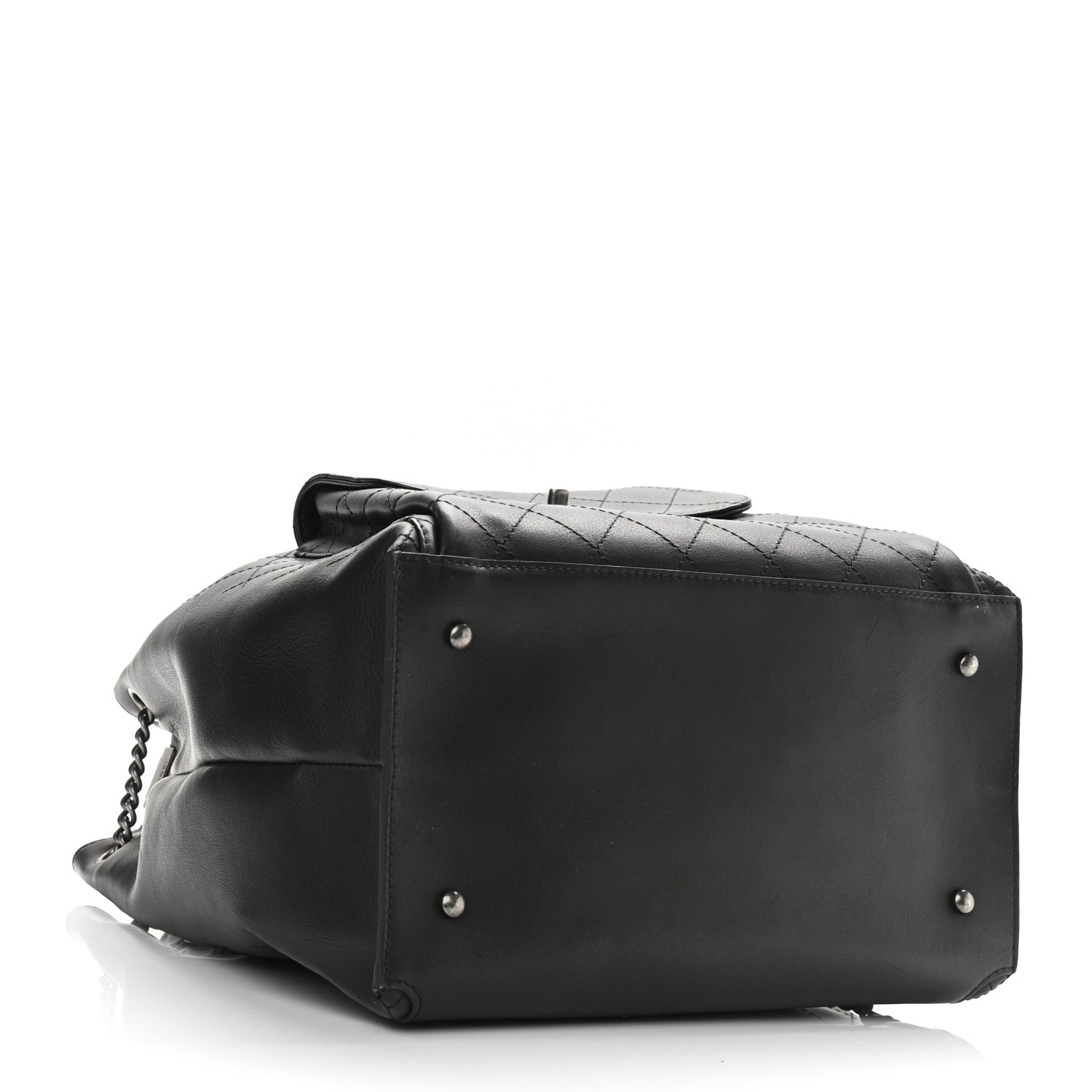Chanel Calfskin Stitched Large Urban Luxury Drawstring Backpack Black 4 of 8