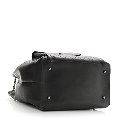Chanel Calfskin Stitched Large Urban Luxury Drawstring Backpack Black 4 of 8