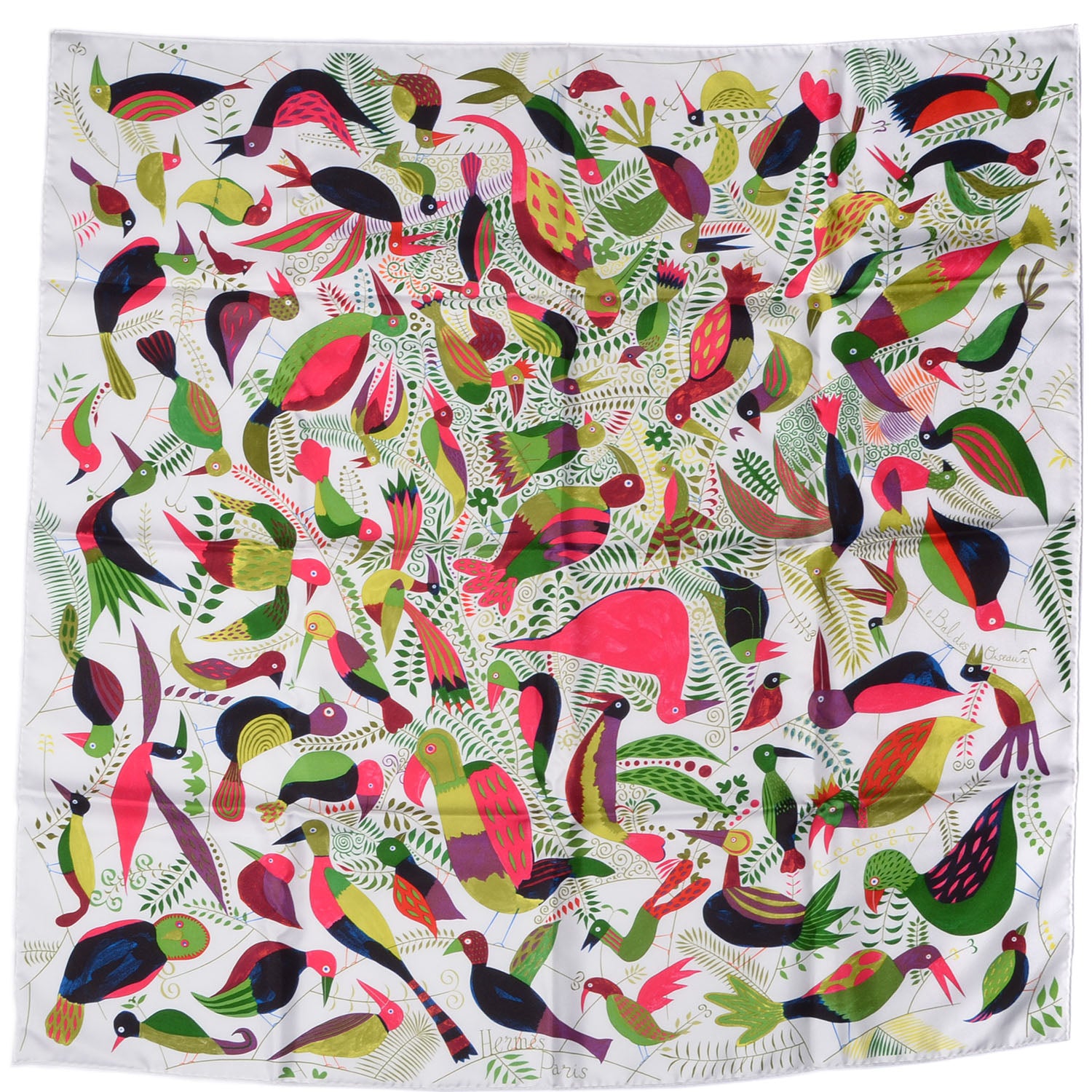 Hermes Silk Le Bal Des Oiseaux Scarf 90 2 of 5