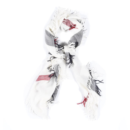 Burberry Merino Wool Check Square Scarf Ivory 1 of 3