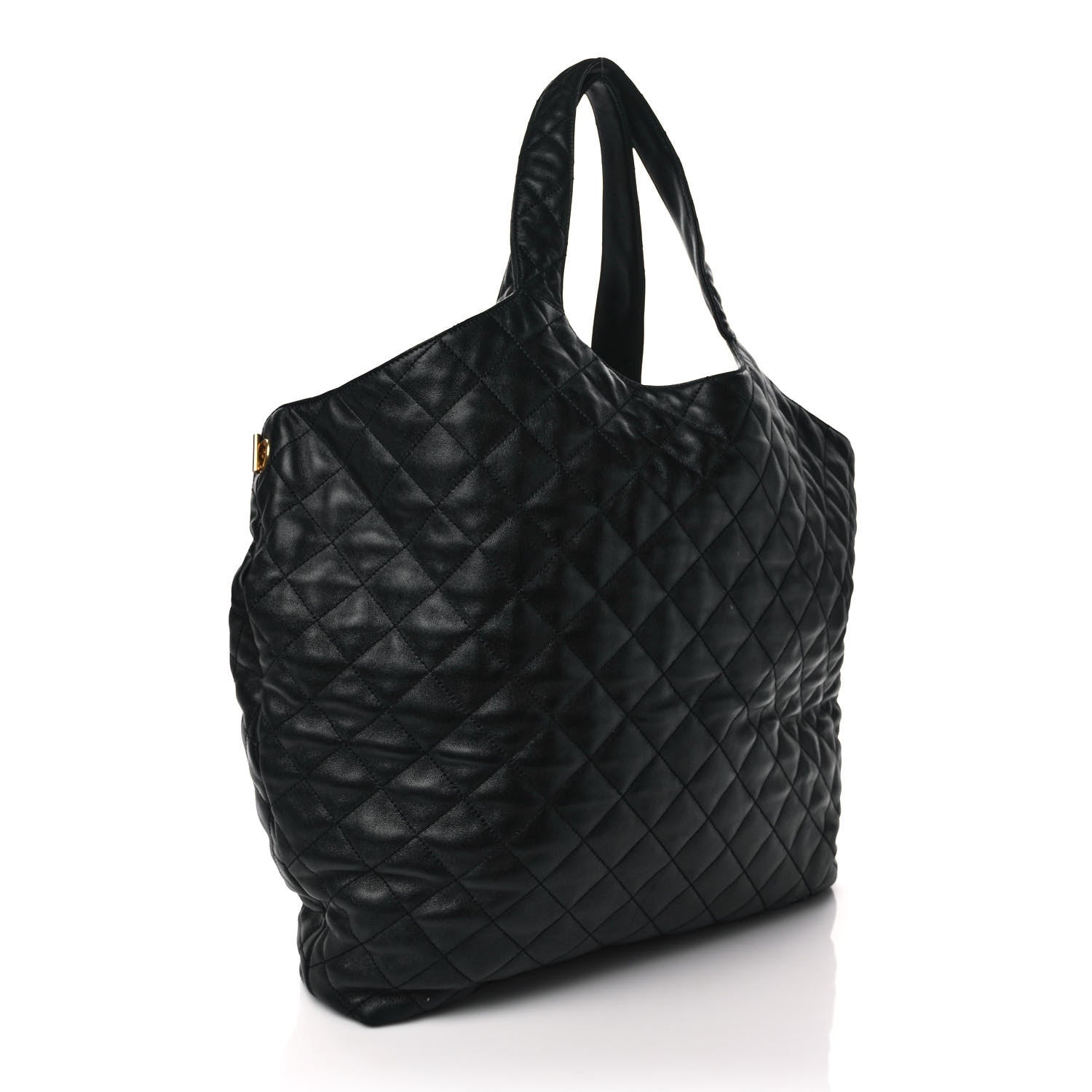 Saint Laurent Lambskin Quilted Maxi Icare Shopping Tote Black 4 of 10