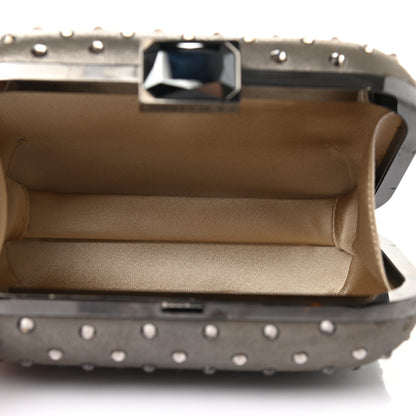 Jimmy Choo Crystal Embellished Suede Cloud Clutch Grey 4 of 7