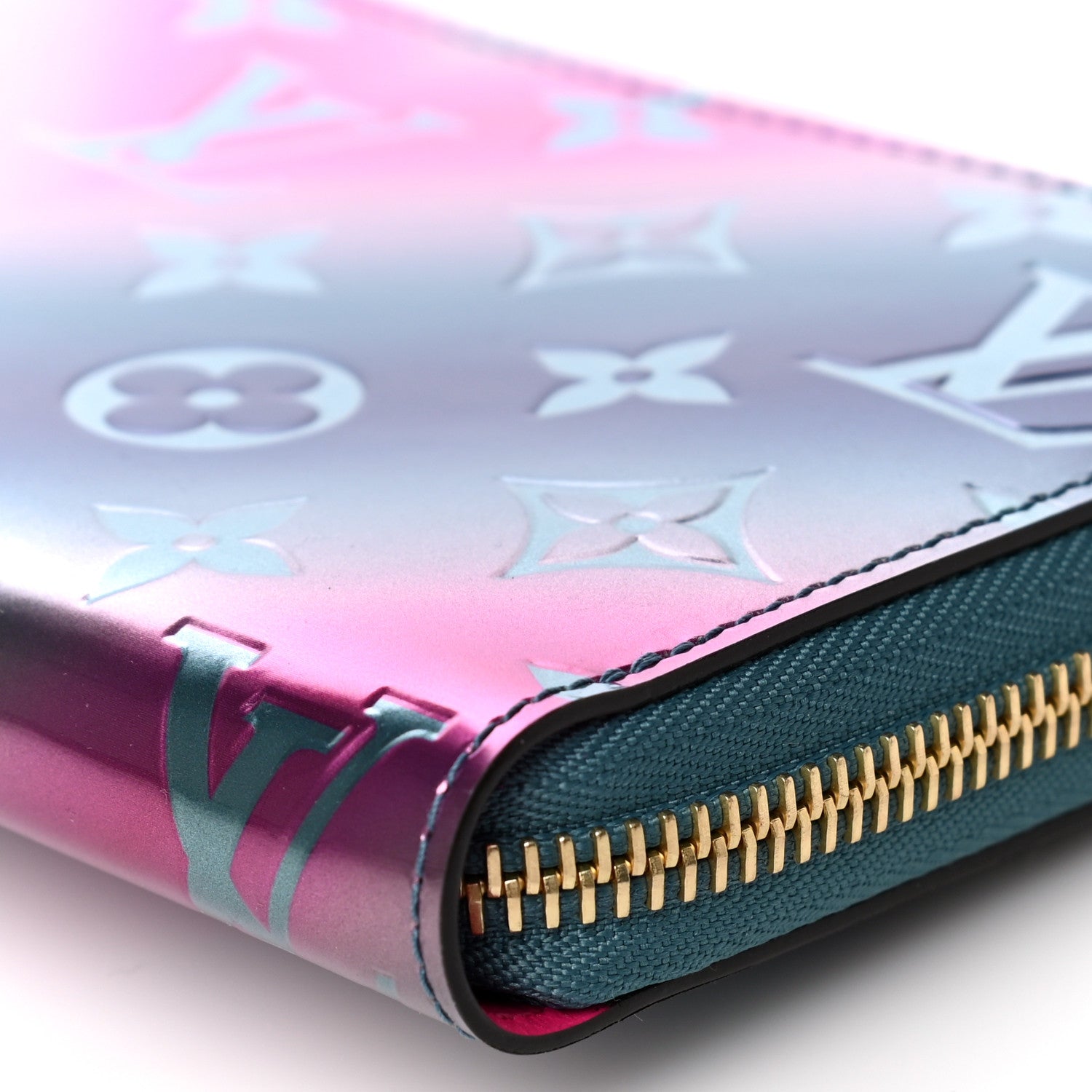 Louis Vuitton Metallic Vernis Degrade Zippy Wallet Blue Pink 10 of 11