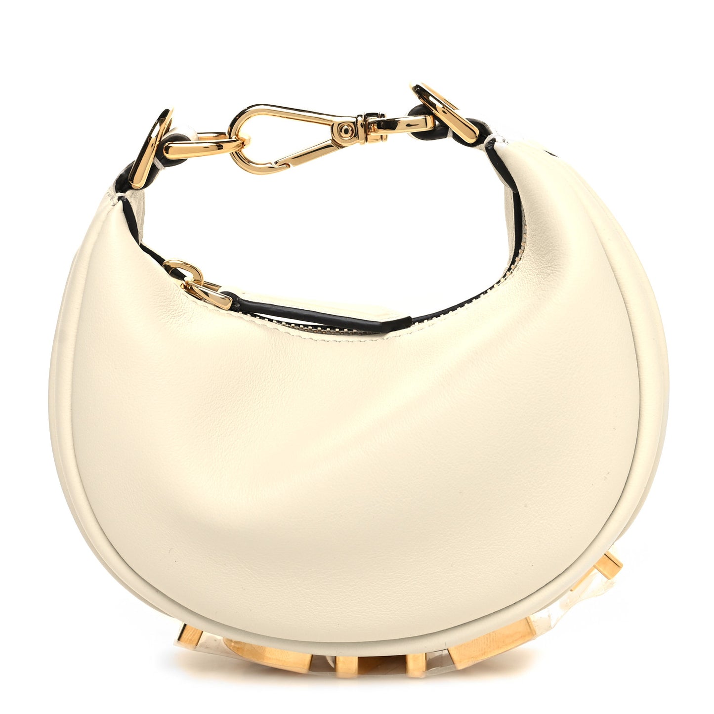 Vitello Grace Matte Nano Fendigraphy Hobo Charm White Ice
