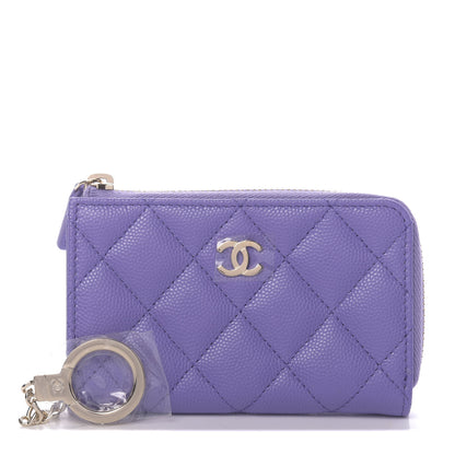 Chanel Caviar Quilted Zipped Key Holder Case Purple 1 of 8