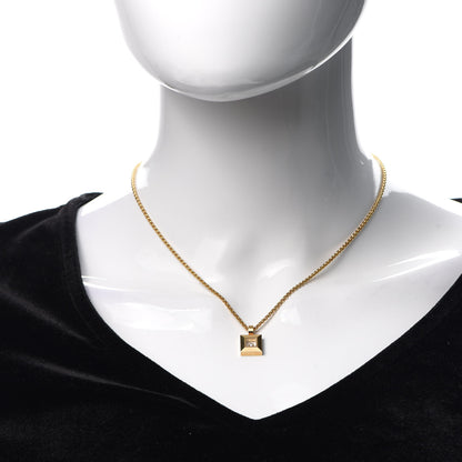 Chopard 18K Yellow Gold Diamond Happy Diamonds Square Pendant Necklace 2 of 5