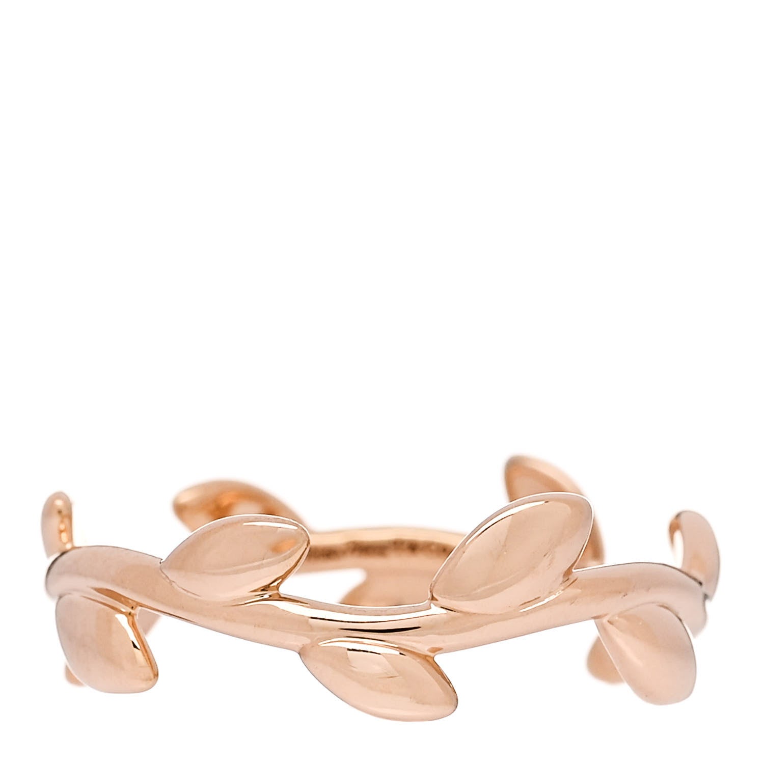 Tiffany 18K Rose Gold Narrow Paloma Picasso Olive Leaf Band Ring 49 4.75 1 of 4