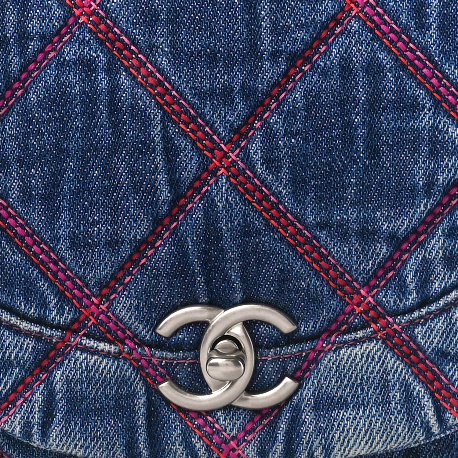 Chanel Denim Quilted Coco Beach Messenger Bag Blue 8 of 11