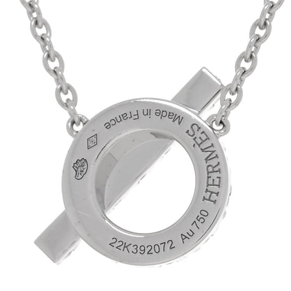 Hermes 18K White Gold Diamond Finesse Pendant Necklace 4 of 6