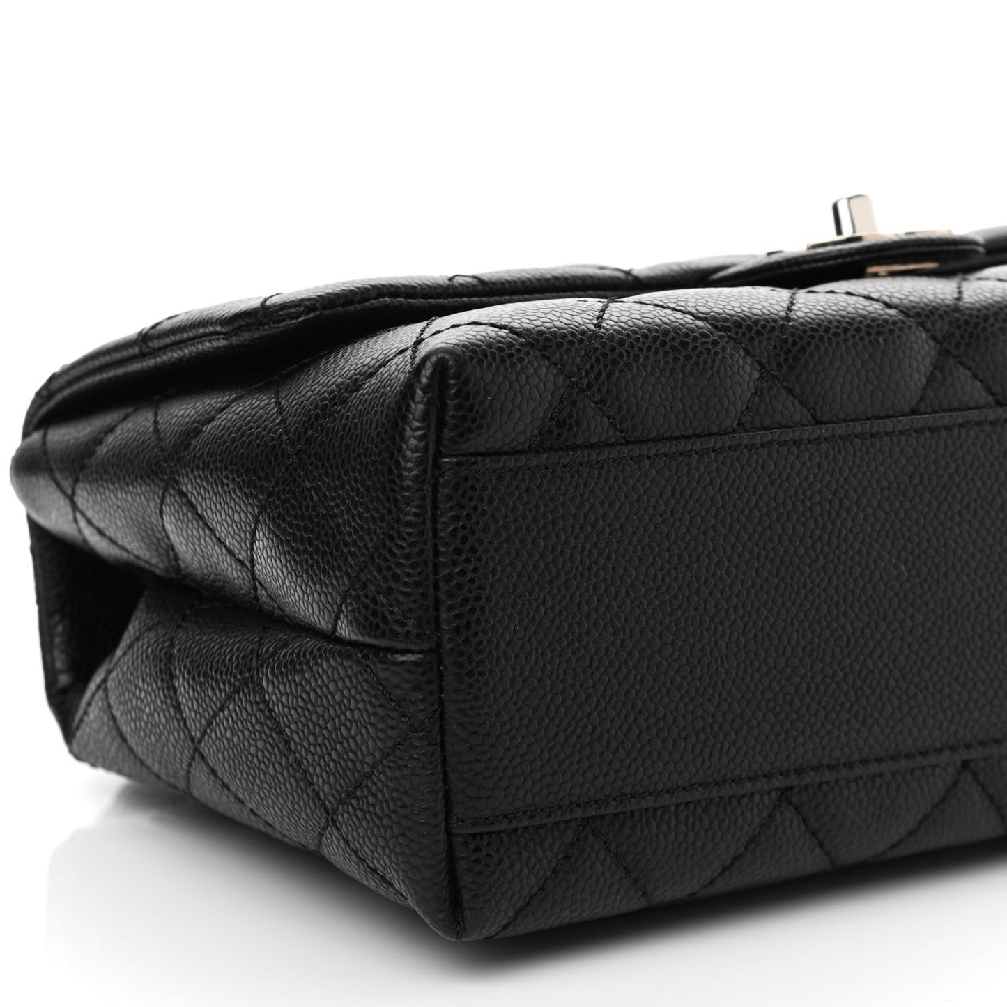 Caviar Quilted Medium Kelly Flap Bag Black