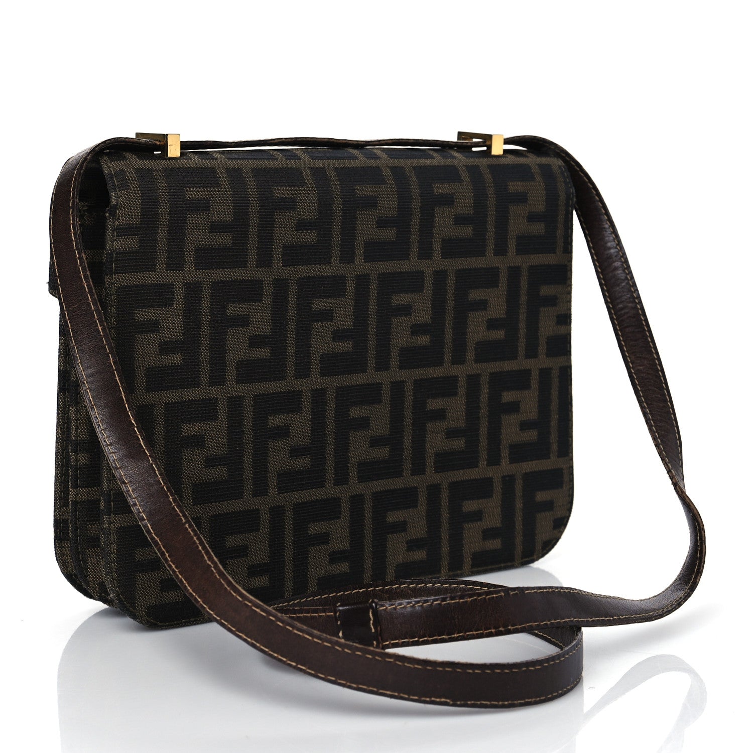 Fendi Zucca Flap Tobacco Moro 2 of 10