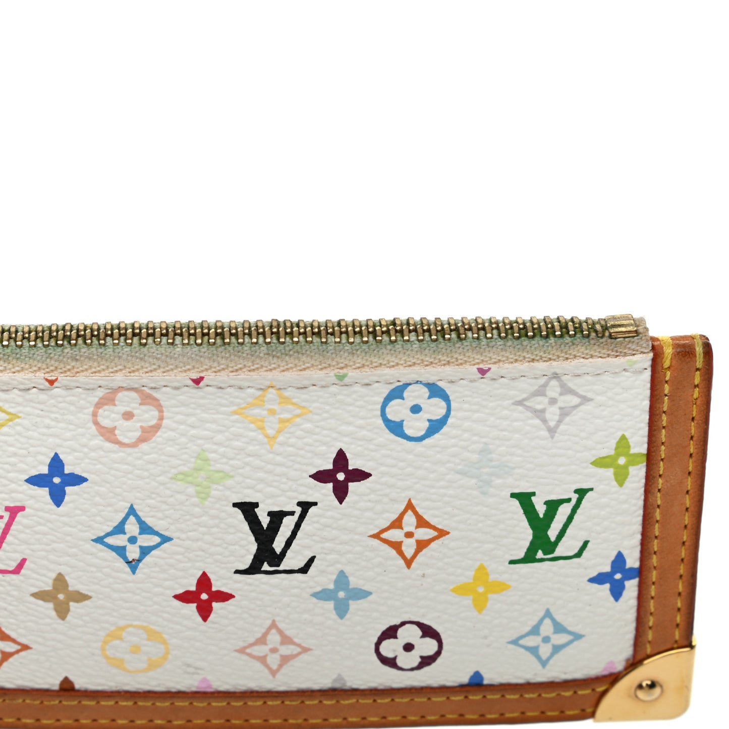 Monogram Multicolor Key Pouch White