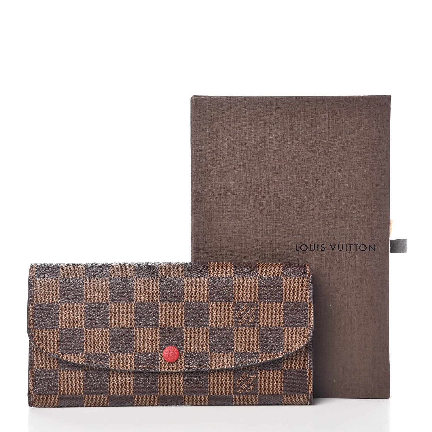 Louis Vuitton Damier Ebene Emilie Wallet Red 10 of 10