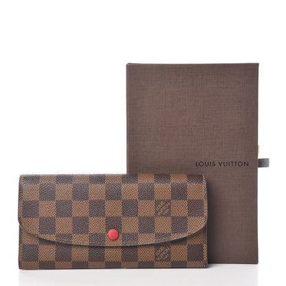 Louis Vuitton Damier Ebene Emilie Wallet Red 10 of 10