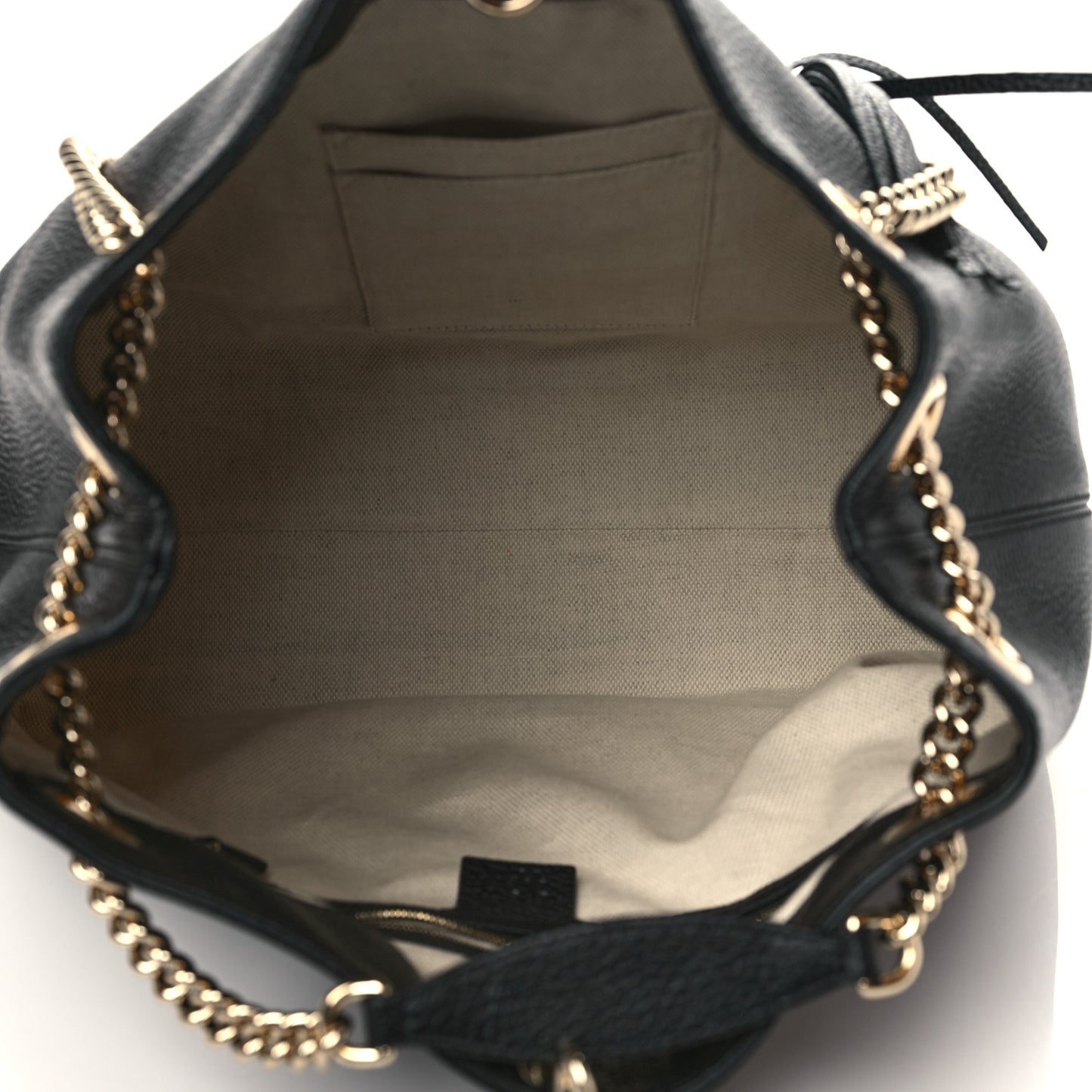 Pebbled Calfskin Medium Soho Chain Shoulder Bag Black