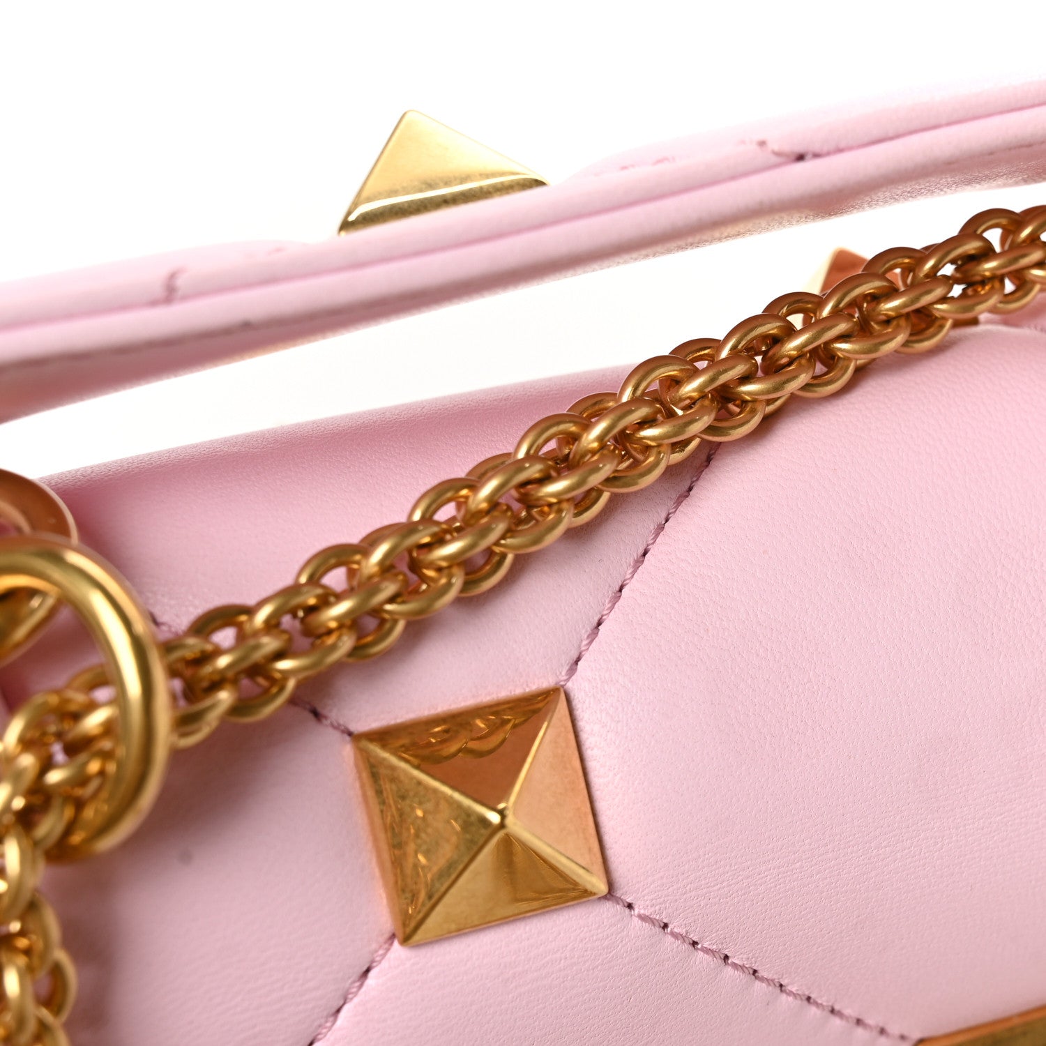 Valentino Garavani Nappa Medium Roman Stud Shoulder Bag Pink Borealis 12 of 12