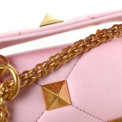 Valentino Garavani Nappa Medium Roman Stud Shoulder Bag Pink Borealis 12 of 12