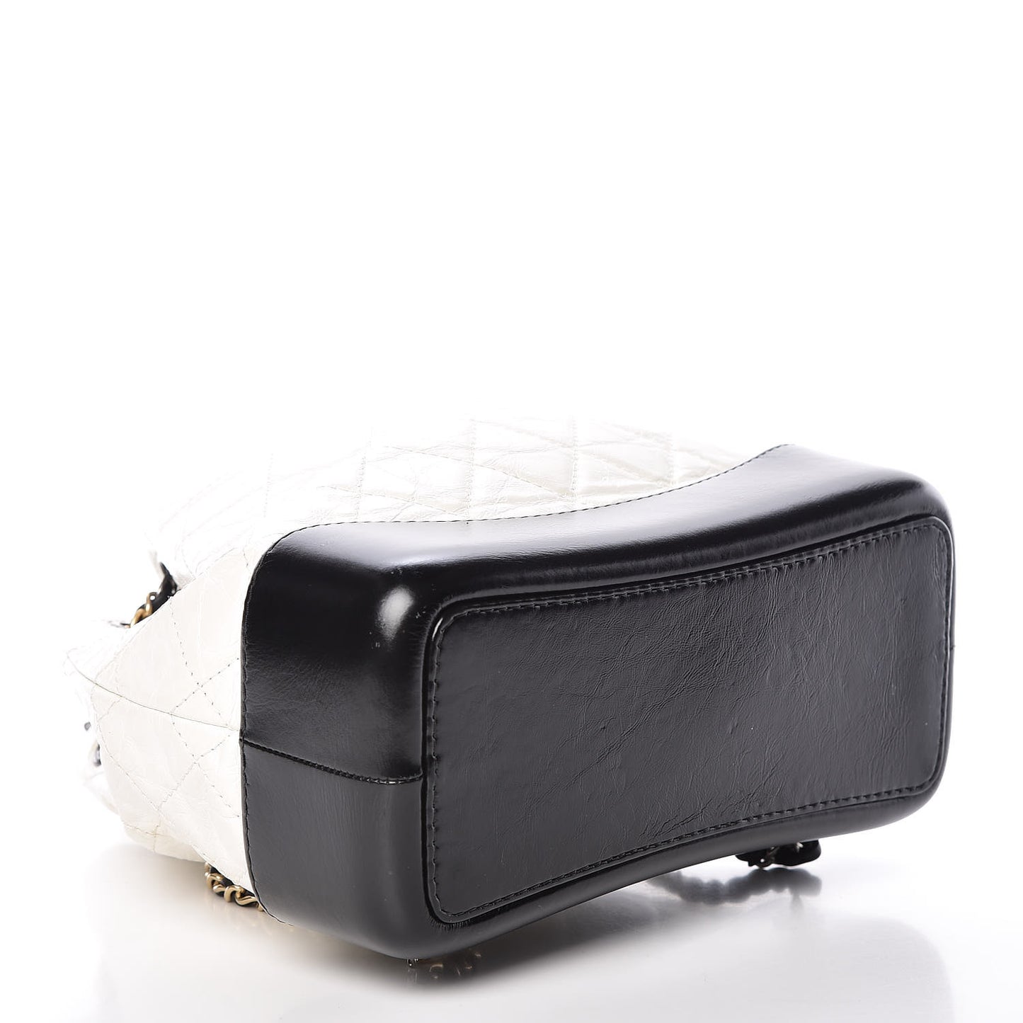 Aged Calfskin Quilted Small Gabrielle Backpack Black White