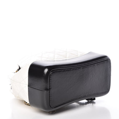 Chanel Aged Calfskin Quilted Small Gabrielle Backpack Black White 4 of 10