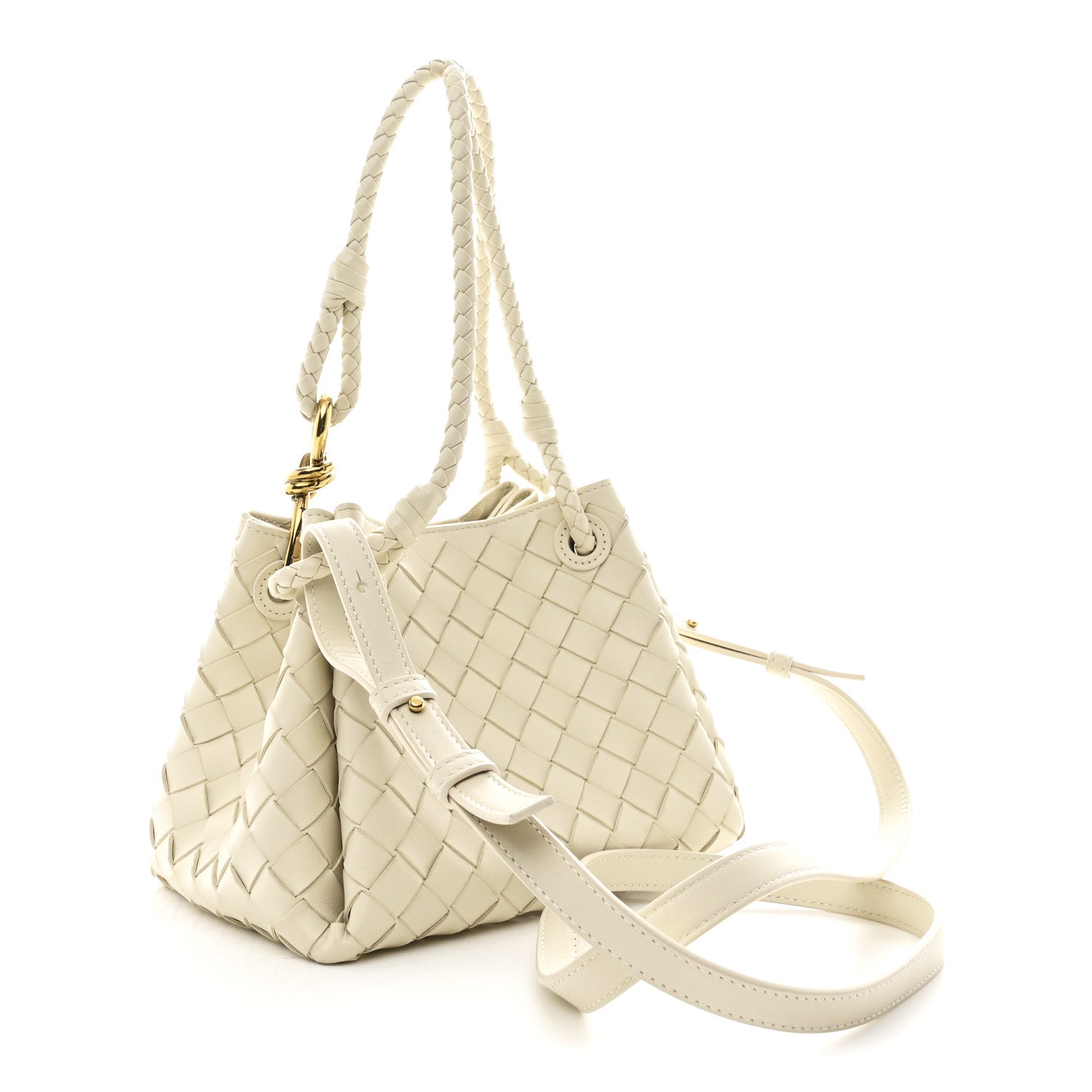 Bottega Veneta Nappa Intrecciato Small Parachute Shoulder Bag Sea Salt 3 of 9