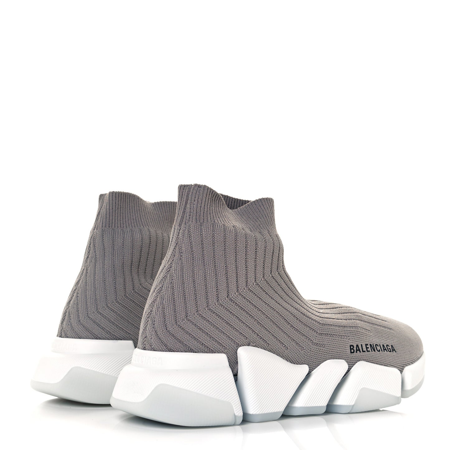 Ribbed Knit Womens Speed 2.0 Transparent Sole Sneakers 37 Baltic Grey White
