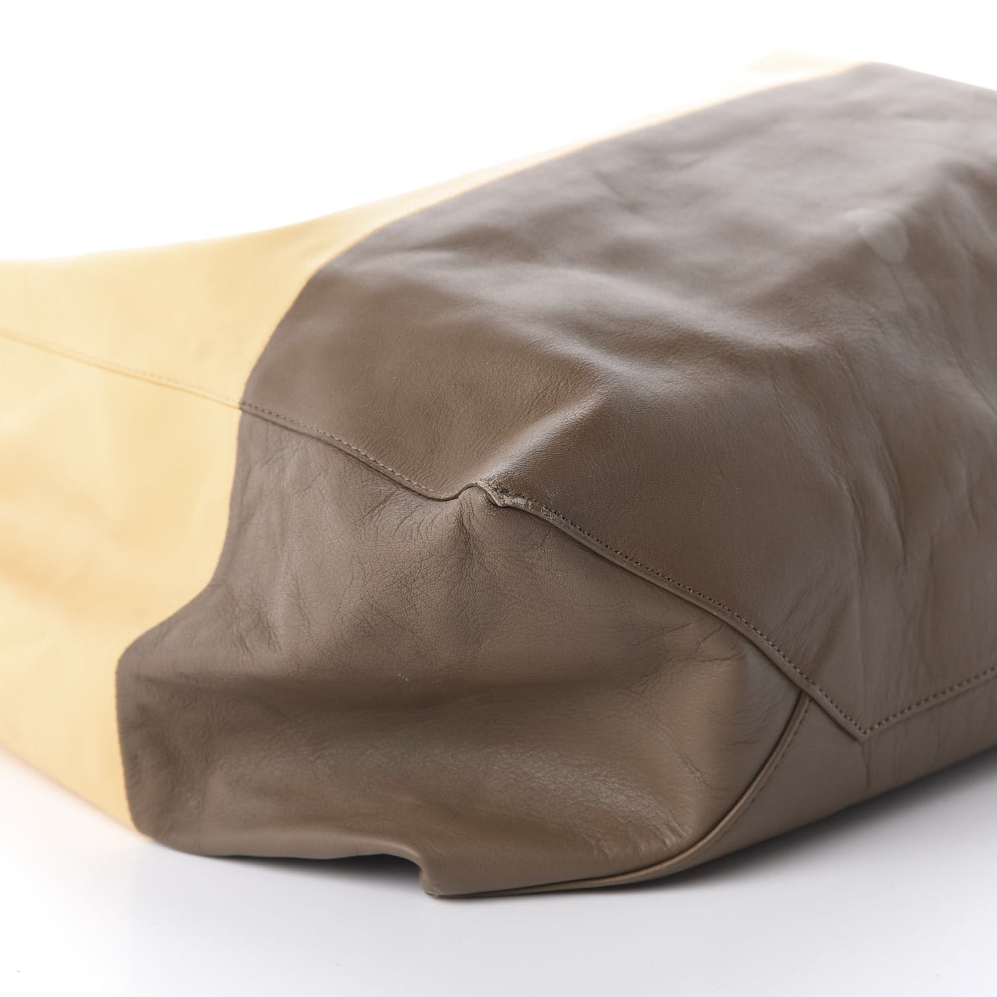 Lambskin Horizontal Bi-Color Cabas Butter