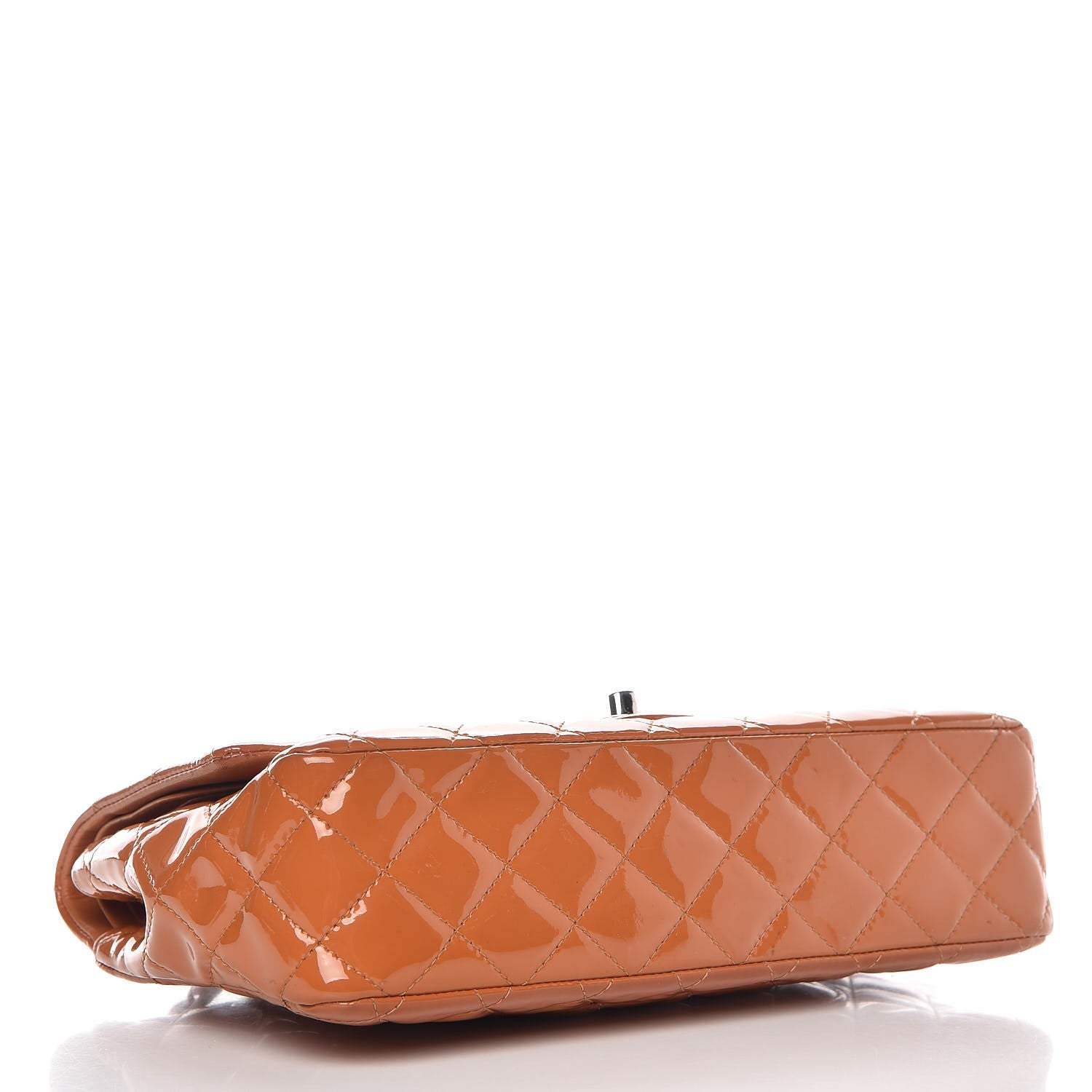 Chanel Patent Quilted Medium Double Flap Orange 5 of 13