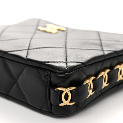Chanel Lambskin Quilted Small CC Links Hobo Black 10 of 10