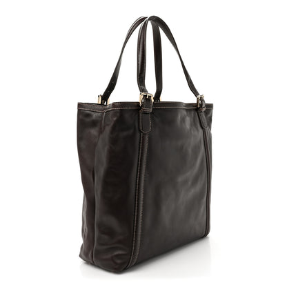 Gucci Calfskin Large Britt Shoulder Bag Dark Brown 3 of 10