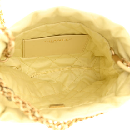 Chanel Shiny Calfskin Quilted Mini Chanel 22 Light Yellow 5 of 11