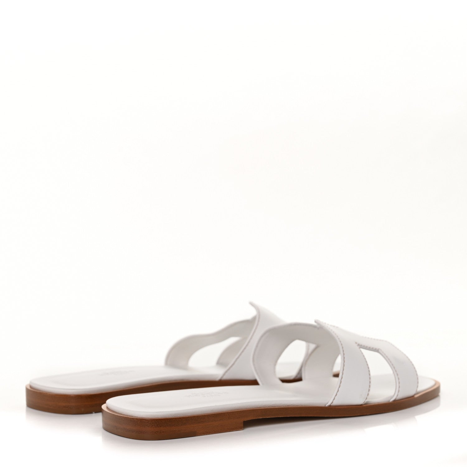 Hermes Box Calfskin Oran Sandals 40 White 3 of 9