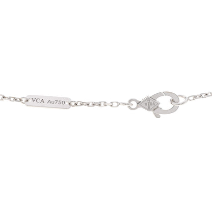 Van Cleef & Arpels 18K White Rose Gold Diamond Guilloche Vintage Alhambra Pendant Necklace 5 of 5
