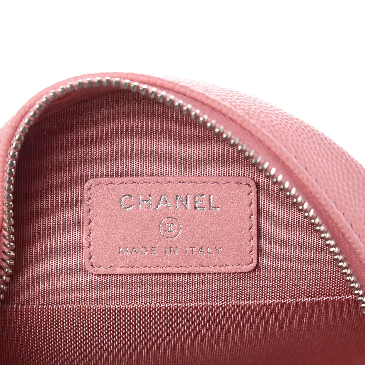 Chanel Caviar Quilted Filigree Round Clutch With Chain Pink White 6 of 7