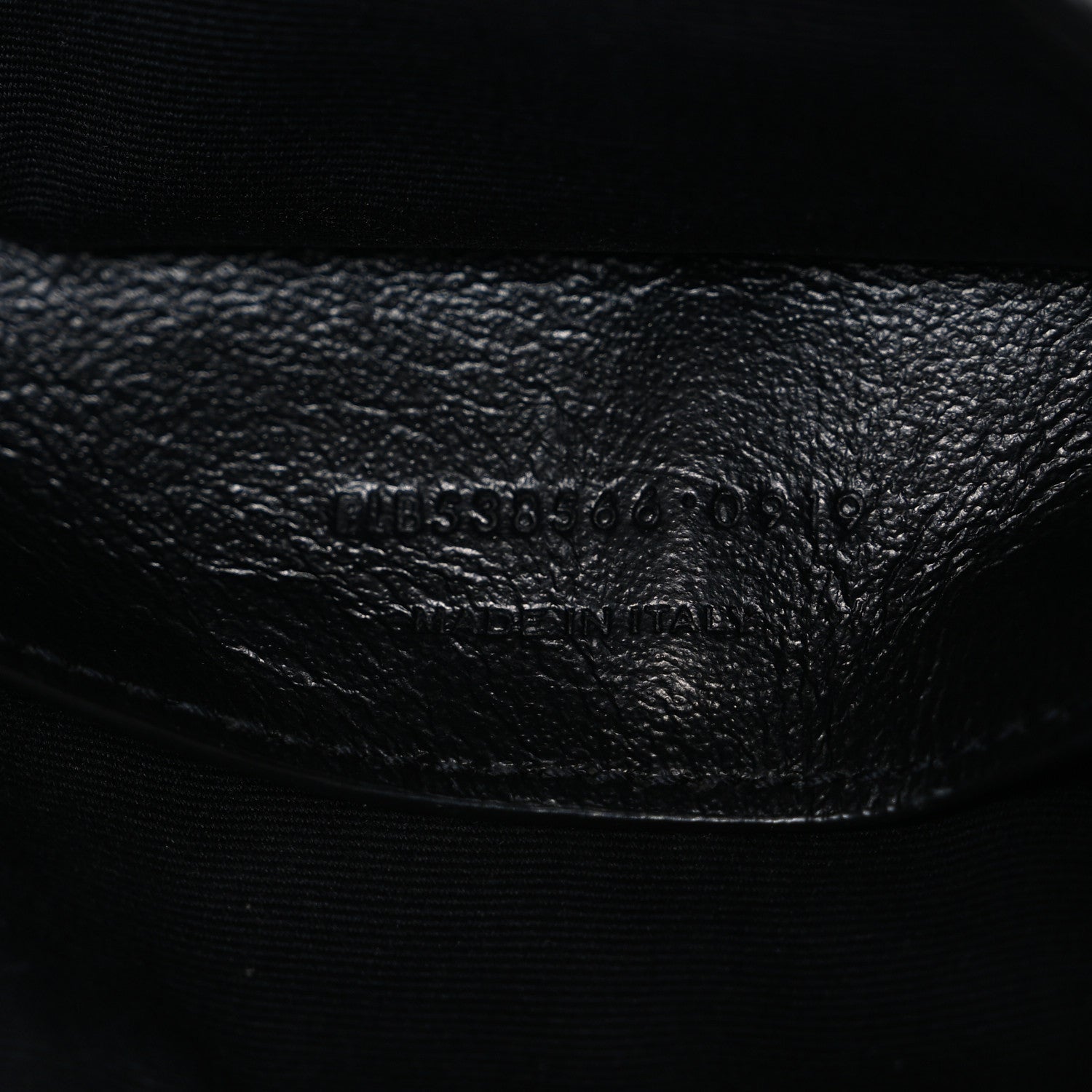 Saint Laurent Crinkled Calfskin Matelasse Monogram Baby Niki Chain Satchel Black 7 of 10