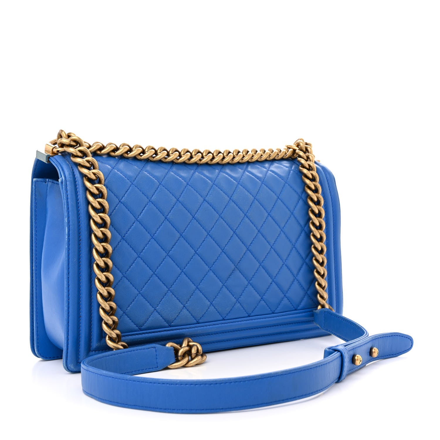 Chanel Lambskin Quilted New Medium Boy Flap Blue 3 of 18