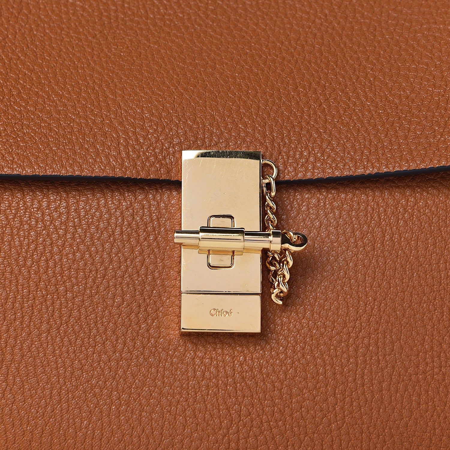 Chloe Grained Lambskin Medium Drew Shoulder Bag Caramel 8 of 11
