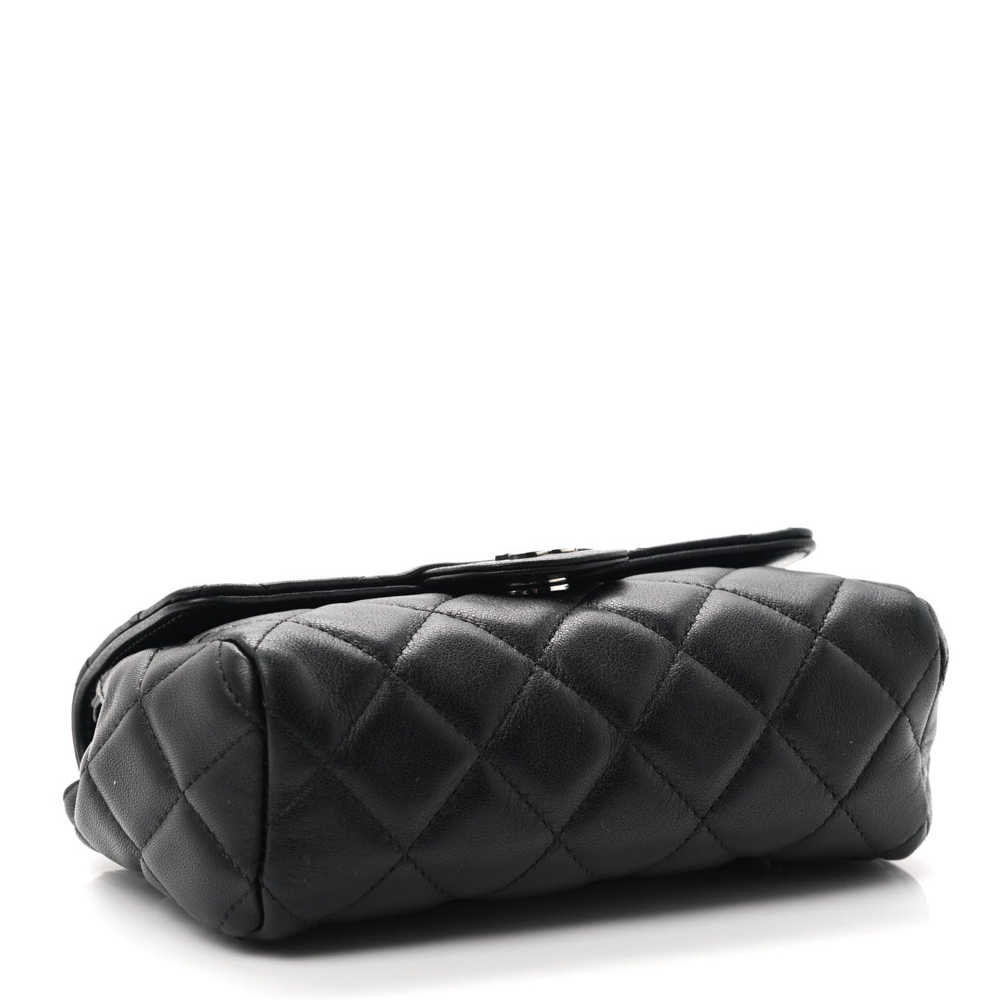 Lambskin Quilted Flap Cosmetic Case Black
