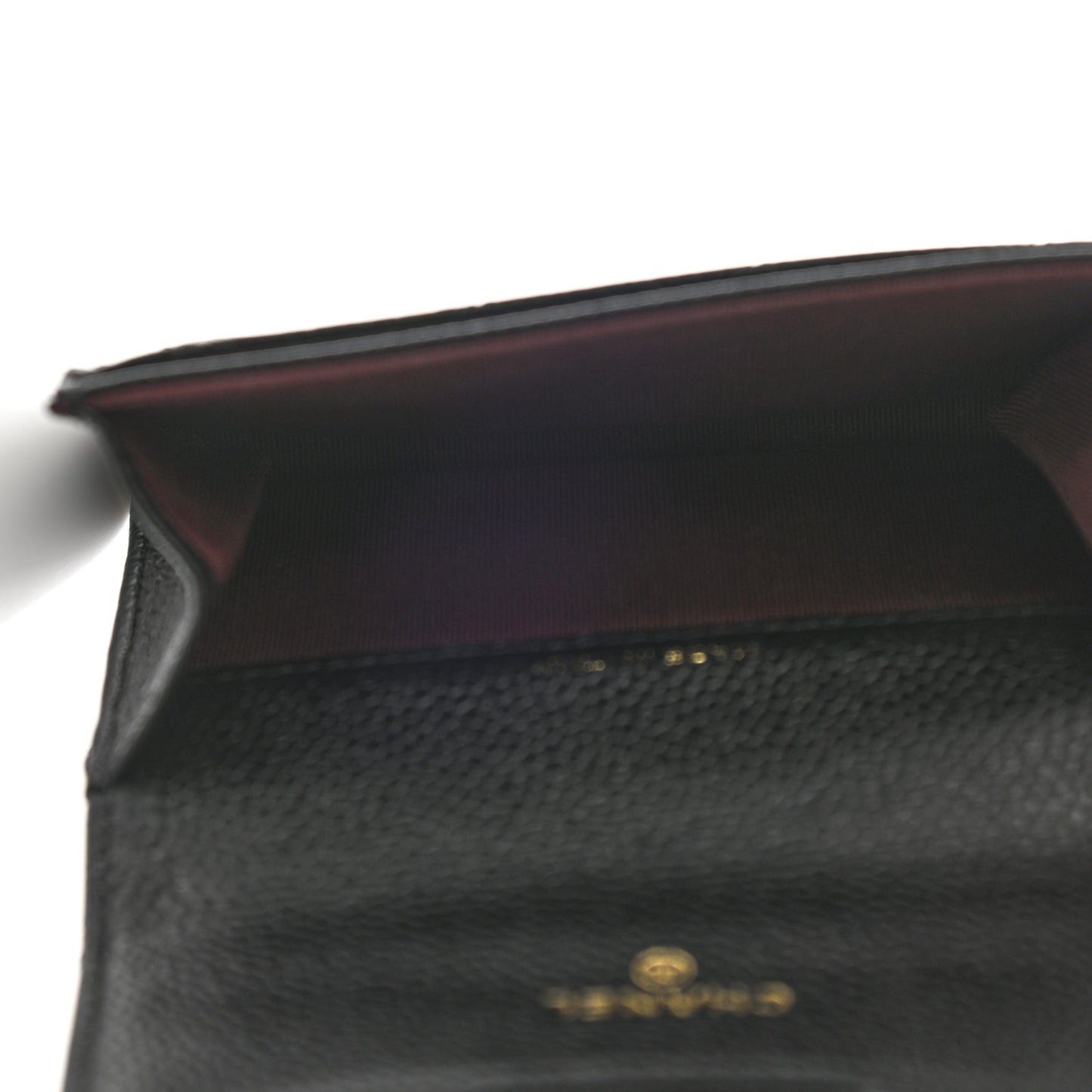 Caviar Quilted Flap Card Holder Wallet Black